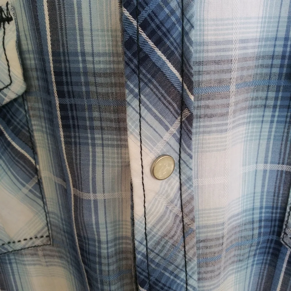 Various Artists | Blue Plaid Western Shirt Sz XL